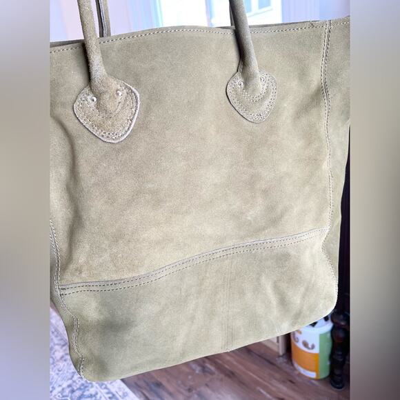 LL Bean green suede boat tote and wallet clutch NWT shoulder bag gorpcore spring - Picture 15 of 15